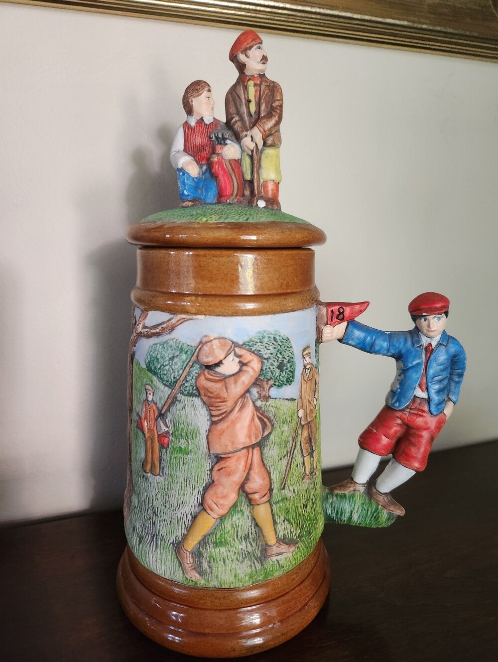 1980s Hand-made Ceramic Golf Stein